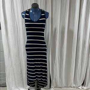 Toska Navy and White Striped Maxi Dress